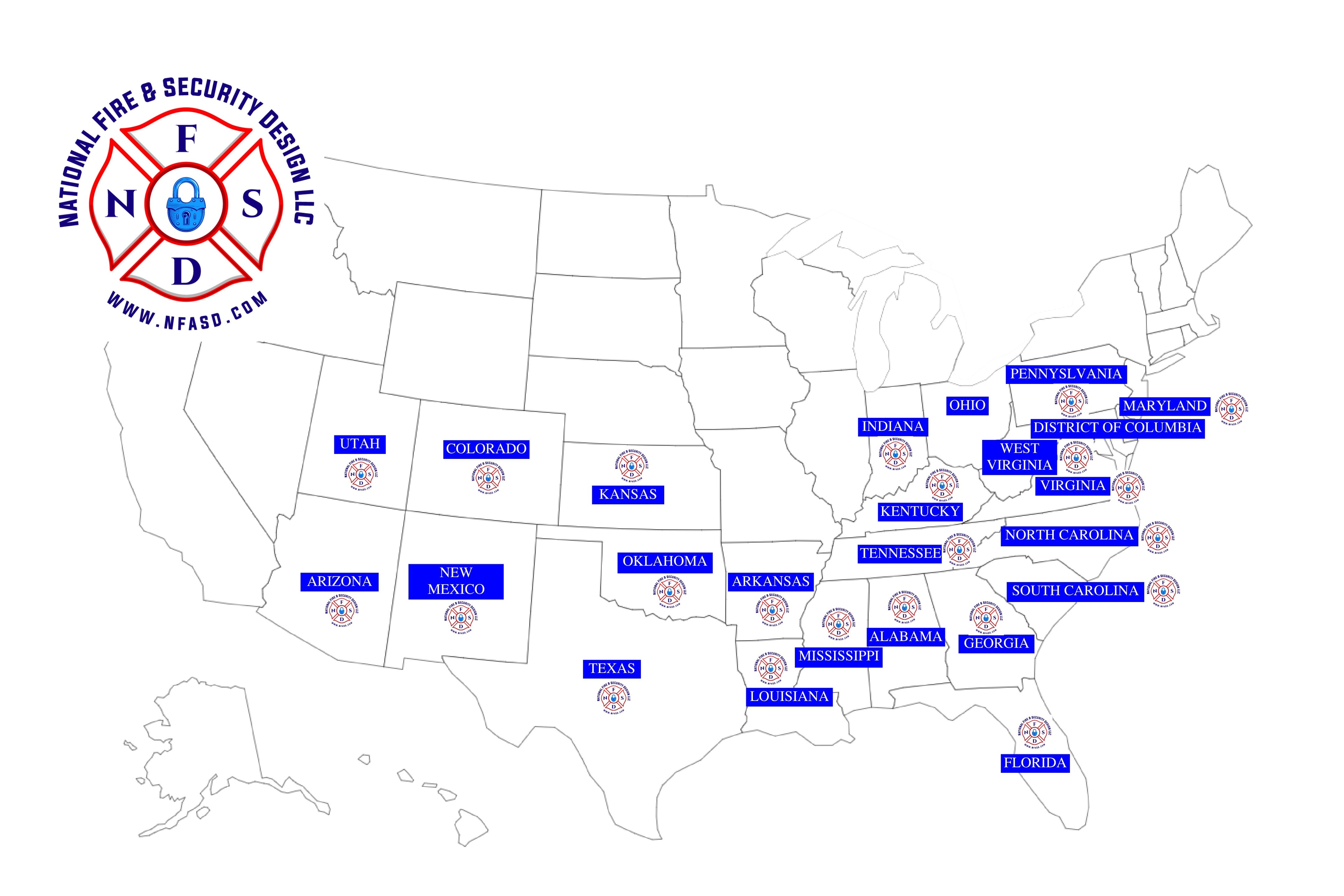 NFASD coverage map showing 24 states served across the United States